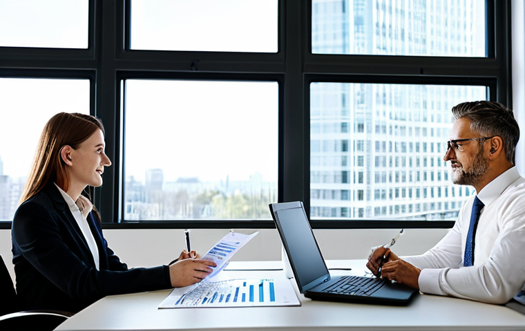 **

"A professional financial advisor, fully clothed in business attire, helping a young couple plan their retirement with index funds. They are sitting at a bright, modern office desk reviewing charts and graphs. Safe for work, appropriate content, professional setting, perfect anatomy, natural proportions, family-friendly."

**